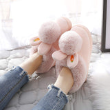 1 x Brand New ANBIWANGLUO Girls Winter Slippers Plush Indoor Home Shoes Children s Cute Rabbit Warm Shoes Pink,24-25 EU Label 26-27 - RRP €51.6