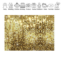 1 x RAW Customer Returns LYWYGG 7x5FT Backdrop Glitter Gold Sequins Background for Birthday Party Wedding Graduation Prom Photography Background Happy New Year Background CP-474 - RRP €21.6