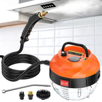 1 x RAW Customer Returns Steam cleaner 2500W, steam cleaner handheld with 6 speeds adjustable and 3 types of brush heads, 1000ML large water tank, steam cleaner for everything kitchen furniture floor bathroom car - RRP €59.99