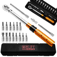 1 x RAW Customer Returns CCLIFE 1 4 Torque Wrench, 1-25 Nm Torque Wrench, 19-Piece Maintenance Kit for Bicycles and Motorcycles, with 1 4 CRV Hex and Torx Bits, Universal Joint, 100m Extension Bar - RRP €39.65