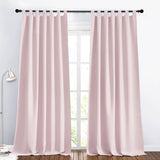 1 x RAW Customer Returns PONY DANCE loop curtain blackout - curtains for children s room girls thermal curtain against the cold loop curtain set of 2 blackout curtains with loops, H 245 x W 140 cm, light pink - RRP €40.95