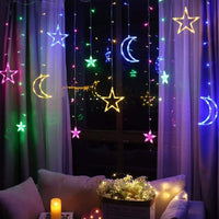 13 x Brand New Fairy lights star curtain, star light curtain, fairy lights stars for windows, light curtain lights, LED fairy lights, for Christmas, birthday, party, wedding, decoration - RRP €153.92