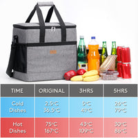 1 x RAW Customer Returns Lifewit 40L Cooler Bag Large Foldable Cooler Basket Cooler Box Insulated Bag Thermal Bag Picnic Bag for Food Transport, Cooler Box for Camping Beach BBQ Picnic Hiking Shopping, Gray - RRP €39.99