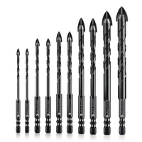 1 x RAW Customer Returns Tile drill, Lytool 10 pcs. glass drill stone drill bit set with hexagon shaft universal drill for metal brick glass plastic wood, 3-12 mm - RRP €16.13