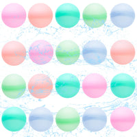 12 x Brand New Water Bombs Reusable, 20Pcs Refillable Water Balloons for Kids and Adults, New Reusable Silicone Water Balloons, Summer Pool Water Toys, Water Balls without Magnet - RRP €96.6