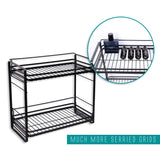 1 x RAW Customer Returns zccz bathroom and kitchen organizer - elegant cosmetic rack made of white metal, space-saving standing shelf, separable spice rack - high-quality organizer with 2 shelves - kitchen and bathroom organizer - RRP €29.99