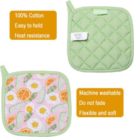 1 x Brand New AMANDA RAYE 100 Cotton Print Oven Mitt 7.5 x 13 and Pot Holder 8 x 8 Set for Thanksgiving - RRP €22.8