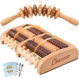 1 x RAW Customer Returns Foot massage wooden roller, fascia roller wood with handle Maderotherapy set anti cellulite foot massage wooden stick for legs, neck, body, 2 set, beech - RRP €34.95