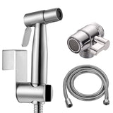 1 x RAW Customer Returns Bidet Stainless Steel Hand Shower, Muslim Stainless Steel Shower and Baby Cloth Diaper Spray Kit - with Faucet Dispenser, Hose and Hook Toilet or Wall Mount - RRP €23.99