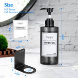 1 x RAW Customer Returns Anhow 4-pack soap dispenser wall mounting set, 500ml soap dispenser wall without drilling, plastic empty pump bottle with 12 category labels for shower kitchen bathroom - gray - RRP €21.17