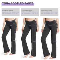 1 x RAW Customer Returns BALEAF Bootcut Yoga Pants with Pockets for Women - Flowy Women s Sports Pants - Tummy Control Workout Pants-Dark Gray-L - RRP €25.2