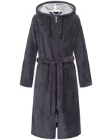 1 x RAW Customer Returns Morgenstern Women s Bathrobe with Zip Hood Gray M - RRP €60.46