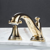 1 x RAW Customer Returns Kelelife 3-Hole Basin Mixer Tap Gold Polished 2-Handle WideSpread Basin Mixer Tap - RRP €79.99