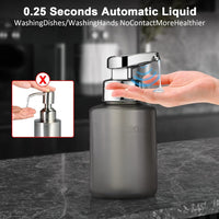 1 x RAW Customer Returns Phneems Soap Dispenser Automatic Electric Automatic Soap Dispenser With Sensor No Touch Sensor Automatic Soap Dispenser For Bathroom, Kitchen, Office USB Gray - RRP €22.18