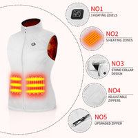 1 x RAW Customer Returns Kintiwe Heated Vest Women, Heated Vest with Power Bank, Heated Vest Heated Jacket Heated Jacket Heated Vest with 5 Heating Zones for Outdoor - RRP €99.99