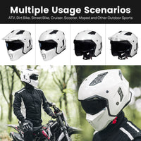 1 x RAW Customer Returns ILM Helmet Motorcycle Motocross Men Women Vintage Retro with Visor ECE Model Z302, White, 2XL - RRP €159.99