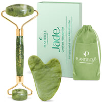 4 x RAW Customer Returns Plantifique Jade Roller Gua Sha Stone - Natural Green Jade Roller Massage Roller - Face Roller made of Jade Stone - RRP €80.44