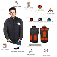 1 x RAW Customer Returns Monave Heated Vest Men s Heated Jacket Heating Vest Heat Vest with 3 Modes for Motorcycle Camping Skiing Daily Wear Black Power Bank Not Included  - RRP €22.31