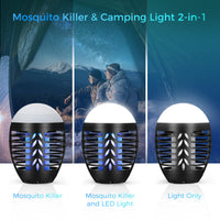 1 x RAW Customer Returns BroElec Insect Killer Electric Camping Lamp Mosquito Trap 2-in-1, Portable LED Camping Lantern with 3 Brightness Levels IP66 Waterproof USB Rechargeable Non-Toxic for Camping Outdoor Garden - RRP €23.44