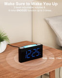 1 x RAW Customer Returns Loud Digital Alarm Clock, Large LED Display, 7 Color Night Light, Dimmer, 2 USB Charging Ports, 12 24H, Socket, Battery Backup for Heavy Sleepers Kids Teens Boys Girls Seniors - RRP €24.86