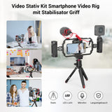 1 x RAW Customer Returns SMALLRIG Smartphone Video Rig with Handle Video Light Microphone and Aluminum Alloy Tripod, Mobile Phone Video Kit for Youtuber Vlogger for iPhone 15 14 13 12 Pro Max for Samsung for Huawei - 3384B - RRP €179.9