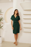 1 x RAW Customer Returns GRACE KARIN Chiffon Dress Women Dresses Elegant Daily Work Office Pencil Dress Dark Green L - RRP €52.99