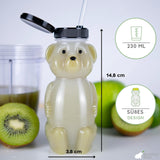 1 x RAW Customer Returns Budding Bear drinking bottle with straw for children 230ml 2 pieces - straw cup honey bear - BPA free - drinking bottle children s straw for language development - 2 straws 3 cleaning brushes included - RRP €12.86