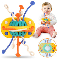 9 x Brand New Bambebe Montessori Baby Toy 1 Year, Sensory Toy Pull Rope Games, Food Grade Silicone Activity Toy for Baby, Suction Cup Early Educational Toys, Fine Motor Skills - RRP €172.8