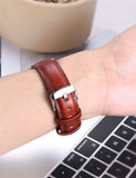 1 x RAW Customer Returns BINLUN leather watch strap quick release watch strap for men and women in black brown red leather strap 12mm 13mm 14mm 17mm 18mm 19mm 20mm 22mm - RRP €24.0