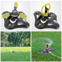 1 x RAW Customer Returns DEWINNER Garden Water Sprinkler Lawn 360 Degree Rotating Automatic Irrigation 3 Rotating Arms Adjustable for Plants Flowers Vegetables 2 Circular Spray Nozzles 3 Connectors - RRP €16.72