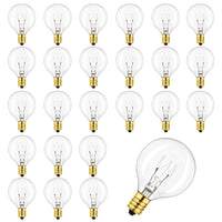 1 x RAW Customer Returns Thokono 25 Pack G40 Replacement Bulbs G40 Globe Tungsten Light Bulb, IP44 UL Listed Waterproof Warm White Edison Style Lamps for E12 Base 7W for Garden - RRP €19.99