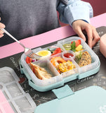 1 x RAW Customer Returns JOYZYAIYY lunch box for children with compartments, bento box with 6 compartments, leak-proof lunch box, microwave snack box for school for girls, small snack box bento box lunch box for kindergarten color pink  - RRP €9.6