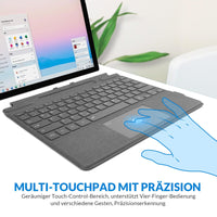 1 x RAW Customer Returns Rii Surface Keyboard for Surface Pro 9 Pro 8 Pro X, Bluetooth 5.2 Keyboard with Touchpad and 7-Color Backlight - Gray QWERTZ The slot cannot charge the Surface Pen  - RRP €60.4