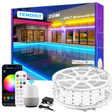 1 x RAW Customer Returns TENDIST 20M WiFi RGB LED Strip Waterproof, IP67 LED Strip Outdoor, 24V Outdoor LED Strip Music Sync Alexa Compatible, LED Tape Outdoor for Pavilion, Pergola, Outdoor Lighting - RRP €55.99