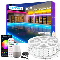 1 x RAW Customer Returns TENDIST 20M WiFi RGB LED Strip Waterproof, IP67 LED Strip Outdoor, 24V Outdoor LED Strip Music Sync Alexa Compatible, LED Tape Outdoor for Pavilion, Pergola, Outdoor Lighting - RRP €69.99