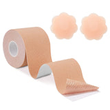 1 x Brand New IOPJLK 1 Piece Breast Lift Tape, 1 Pair Reusable Silicone Breast Patches, Body Tape for Corsets, Wedding Dresses, Party Dresses Khaki  - RRP €24.0