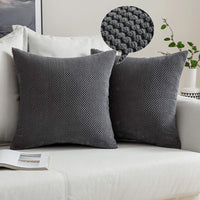 1 x RAW Customer Returns MIULEE Set of 2 Cushion Covers Decorative Pillows Grainy Decorative Pillowcase Cushion Cover Sofa Cushion Decorative Cover Soft Decorative Pillow Couch Cushion Pillow for Living Room Bedroom 60 x 60 cm Dark Grey - RRP €23.82