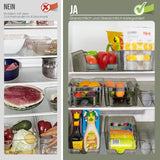 1 x Brand New HEVOL Refrigerator Organizer, Set of 13 Kitchen Organizers with Lids, Transparent Storage Box for Refrigerator, Kitchen, Pantry, Cabinets and Counters, BPA Free, Includes 1 Cleaning Cloth - RRP €26.26