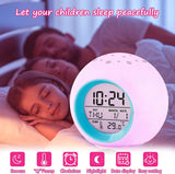 1 x RAW Customer Returns Digital Alarm Clock for Kids, Projector Alarm Clock for Kids with Temperature, Date, Snooze, LED Digital Clock with 7 Colors and 6 Ringtones, Table Clock Alarm Clock for Kids Blue  - RRP €15.05