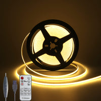 1 x RAW Customer Returns Wisada COB LED strip 4m, dimmable USB 5V 320LEDs m flexible LED strip light warm white COB non-waterproof LED TV backlight fairy lights with RF remote control for cabinet lighting - RRP €21.17