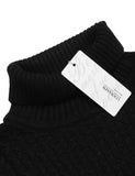 1 x RAW Customer Returns Coofandy Men s Long Sleeve Turtleneck Sweater Black M - RRP €36.24