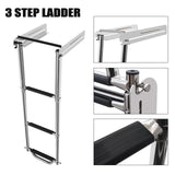 1 x RAW Customer Returns KAOLALI Stainless Steel Marine Ladder 3 Steps Extendable Telescopic Boat Pool Ladder Boats Folding Boarding Ladder Swimming Ladders Load Capacity 180KG - RRP €97.79