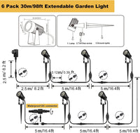 1 x RAW Customer Returns 30M garden spotlight LED ground spike Spurleh 6-pack garden lighting with power IP65 waterproof garden spots LED outdoor garden lamp 3000K warm white COB garden light ideal for outdoor garden lawn garden path - RRP €70.58