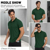 1 x RAW Customer Returns TOMEEK Polo Shirt Men Short Sleeve Summer Muscle Golf Sport Polo Shirt Regular Fit Breathable Quick-drying Button Placket Basic Casual T-Shirt Solid Men s Polo Shirt Dark Green, XL  - RRP €27.6