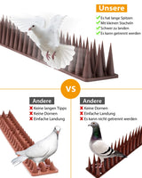 1 x RAW Customer Returns XDQQ pigeon repellent spikes 5.7 meters, bird repellent spikes plastic, pigeon protection for balcony, window sill, cat, marten, pigeon, fence and roof, bird protection -20 pieces brown - RRP €21.62