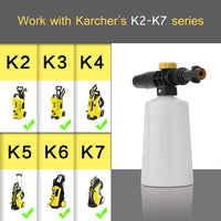 2 x RAW Customer Returns MOPEI Snow Foam Cannon Fits Karcher K2 K3 K4 K5 K6 K7 Pressure Washer, Adjustable Nozzle 1400-2100 PSI - RRP €39.98