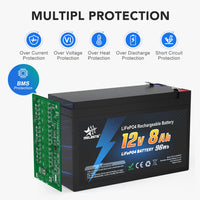 1 x RAW Customer Returns melasta 12V 8Ah LiFePO4 battery, BMS protection, rechargeable 2000 cycles deep cycle lithium battery, lithium battery, perfect replacement for lead-acid batteries for caravans, camping, solar systems, boats - RRP €48.99