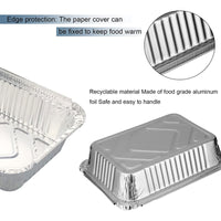 1 x RAW Customer Returns BAYINBROOK Pack of 30 aluminum trays, grill trays, aluminium, disposable trays, aluminum drip tray, grill, disposable aluminum trays for turkey, lasagna, oven, grill, aluminum trays 22 x 16 x 5 cm, 1100 ml  - RRP €18.99