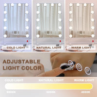 1 x RAW Customer Returns Hansong makeup mirror with lighting Makeup mirror with lighting 12 dimmable bulbs Hollywood illuminated makeup mirror Removable 10x magnification 3 color lighting modes - RRP €73.76