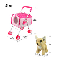 3 x Brand New Anivia Pet Stroller and Accessories for Kids Ages 3-7, Dog Toy, 2 Piece Dog Set, Puppy Playset with 1 Puppy Included Pink - RRP €95.97